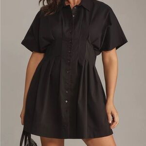Elegant Black Button-Up Dress